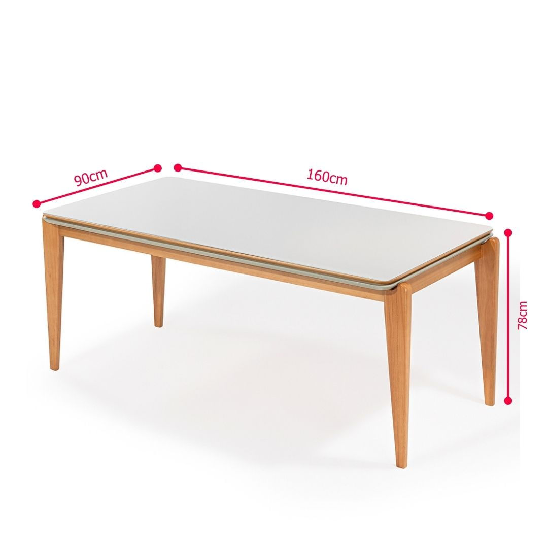Mesa Oliva com Vidro 160